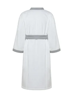 coincasa Accappatoi E Ciabatte|Biancheria Bagno|Accappatoio bordo lino Thermae Bianco/Grigio