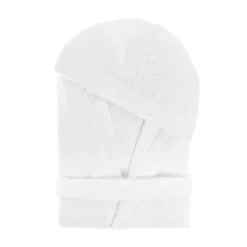 coincasa Accappatoi E Ciabatte|Biancheria Bagno|Accappatoio spugna puro cotone rose inglesi Portofino Bianco