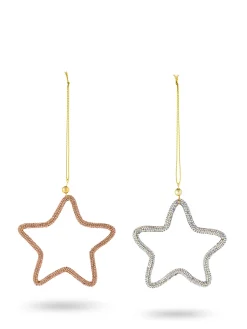 coincasa Altre Decorazioni|Palline|Addobbo albero in plastica a stella Grigio argento