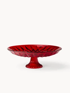 coincasa Vassoi E Alzate|Alzata torta in vetro spruzzato stampato Rosso