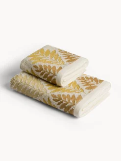 coincasa Asciugamani|Asciugamano bordo jacquard fantasia foglie Verde