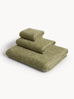 coincasa Asciugamani|Asciugamano in cotone velour motivo in rilievo Verde