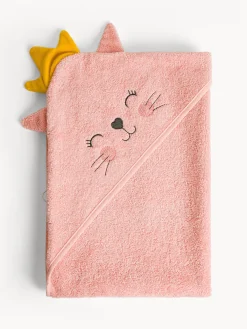 coincasa Asciugamani|Asciugamano in puro cotone dettaglio gattino Rosa