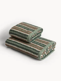 coincasa Asciugamani|Asciugamano in spugna di cotone a righe Verde
