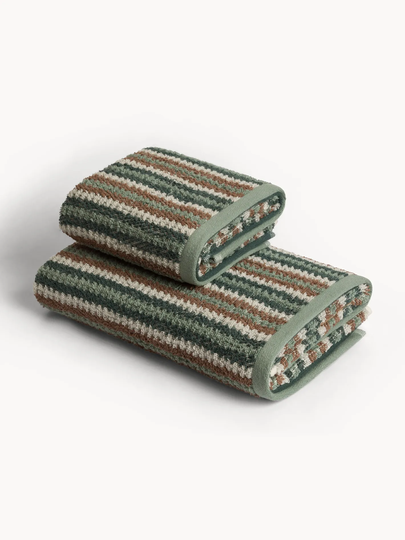 coincasa Asciugamani|Asciugamano in spugna di cotone a righe Verde