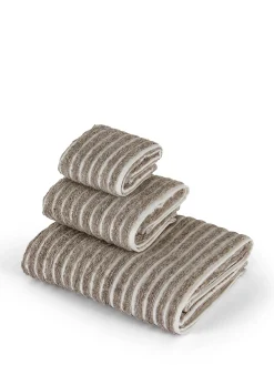 coincasa Asciugamani|Biancheria Bagno|Asciugamano puro cotone a righe Thermae Beige