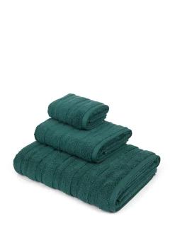 coincasa Asciugamani|Biancheria Bagno|Asciugamano puro cotone tinta unita Zefiro Gold Verde scuro