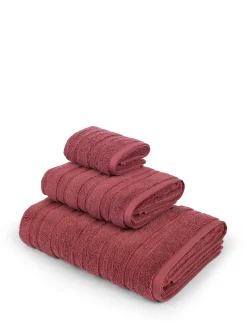 coincasa Asciugamani|Biancheria Bagno|Asciugamano puro cotone tinta unita Zefiro Gold Rosa scuro