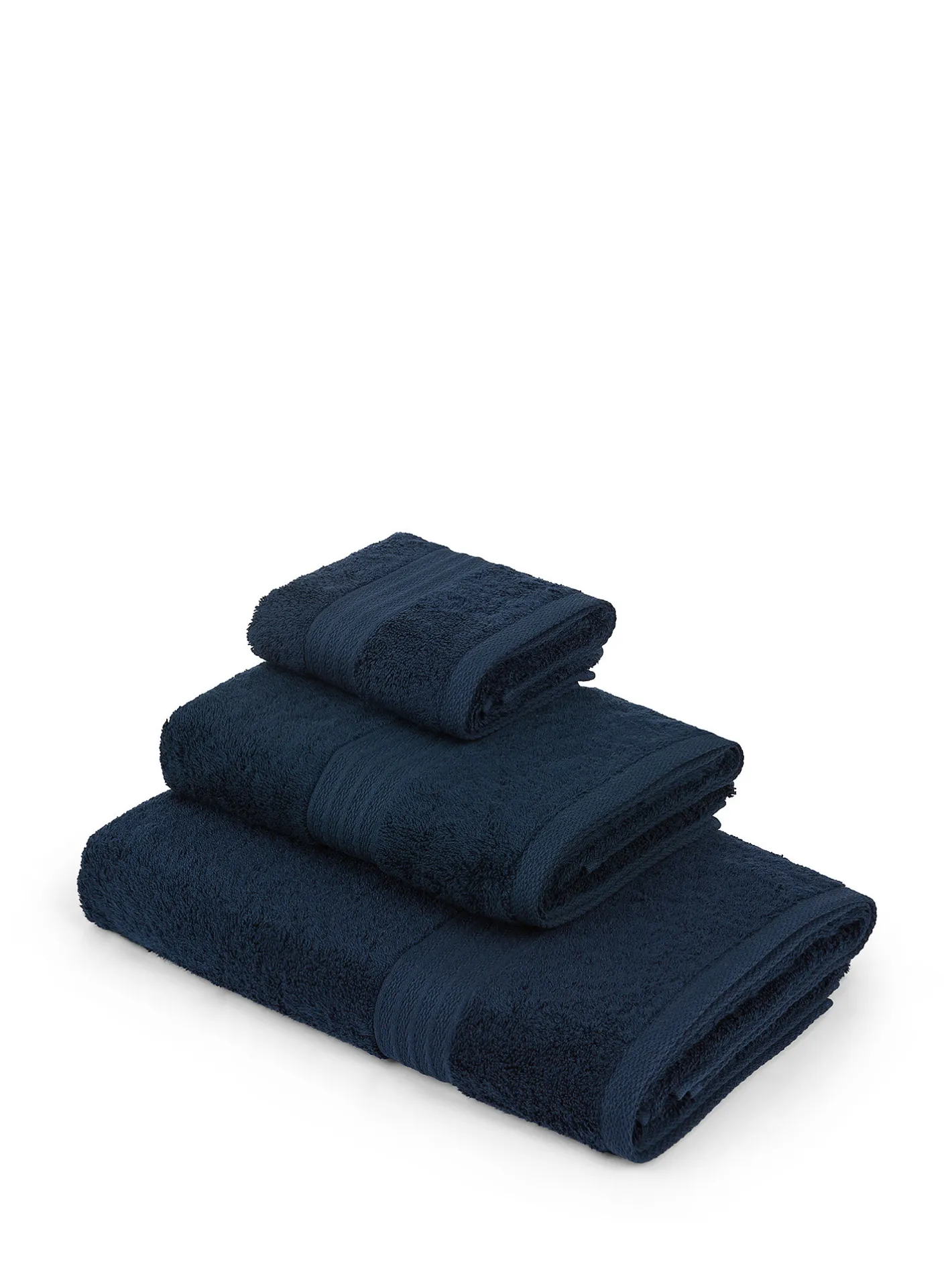 coincasa Asciugamani|Biancheria Bagno|Asciugamano puro cotone tinta unita Zefiro Blu scuro