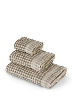coincasa Asciugamani|Biancheria Bagno|Asciugamano puro cotone trama scacchiera Thermae Bianco/Grigio