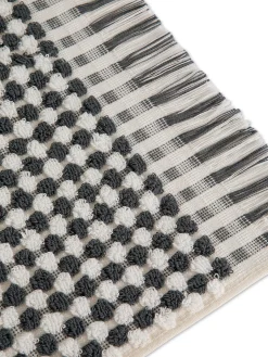 coincasa Asciugamani|Biancheria Bagno|Asciugamano puro cotone trama scacchiera Thermae Bianco/Nero