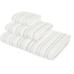 coincasa Asciugamani|Biancheria Bagno|Asciugamano spugna di cotone motivo a righe Portofino Bianco