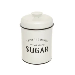 Contenitori E Cestini|Barattolo ferro smaltato Sugar Bianco
