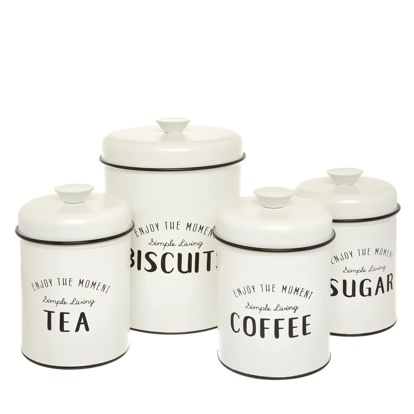 Contenitori E Cestini|Barattolo ferro smaltato Tea Bianco