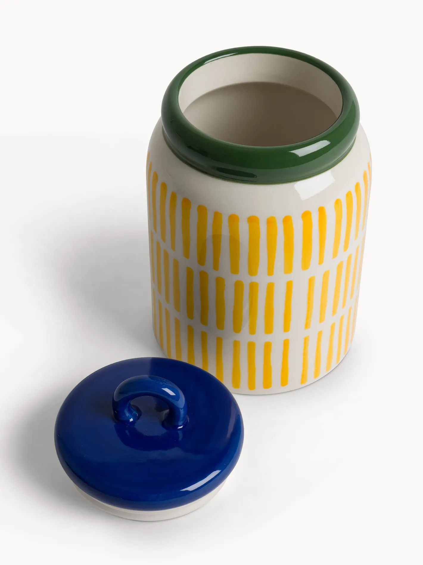 Contenitori E Cestini|Barattolo in ceramica a righe Multicolor