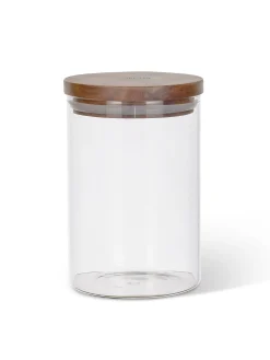 Contenitori E Cestini|Barattolo in vetro con tappo in legno di acacia Marrone