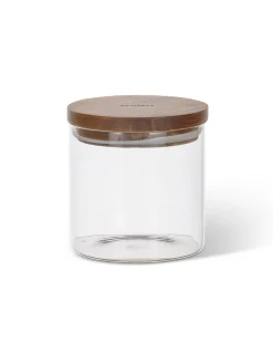 Contenitori E Cestini|Barattolo in vetro con tappo in legno di acacia Marrone