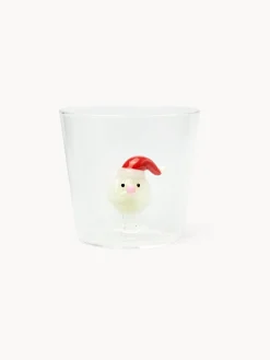 coincasa Bicchieri E Calici|Bicchieri E Calici Natalizi|Bicchiere in vetro borosilicato dettaglio Babbo Natale Trasparente