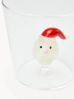 coincasa Bicchieri E Calici|Bicchieri E Calici Natalizi|Bicchiere in vetro borosilicato dettaglio Babbo Natale Trasparente