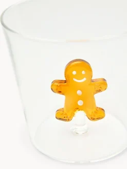 coincasa Bicchieri E Calici|Bicchieri E Calici Natalizi|Bicchiere in vetro borosilicato dettaglio gingerbread Trasparente