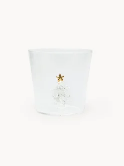 coincasa Bicchieri E Calici|Bicchieri E Calici Natalizi|Bicchiere in vetro borosilicato dettaglio alberello Trasparente