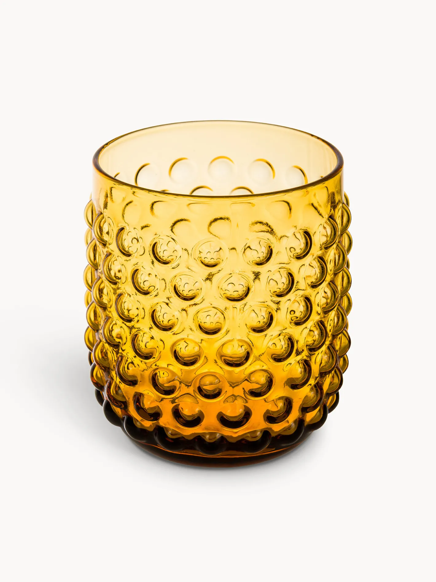 coincasa Bicchieri E Calici|Bicchiere in vetro con bolle in rilievo Giallo ocra