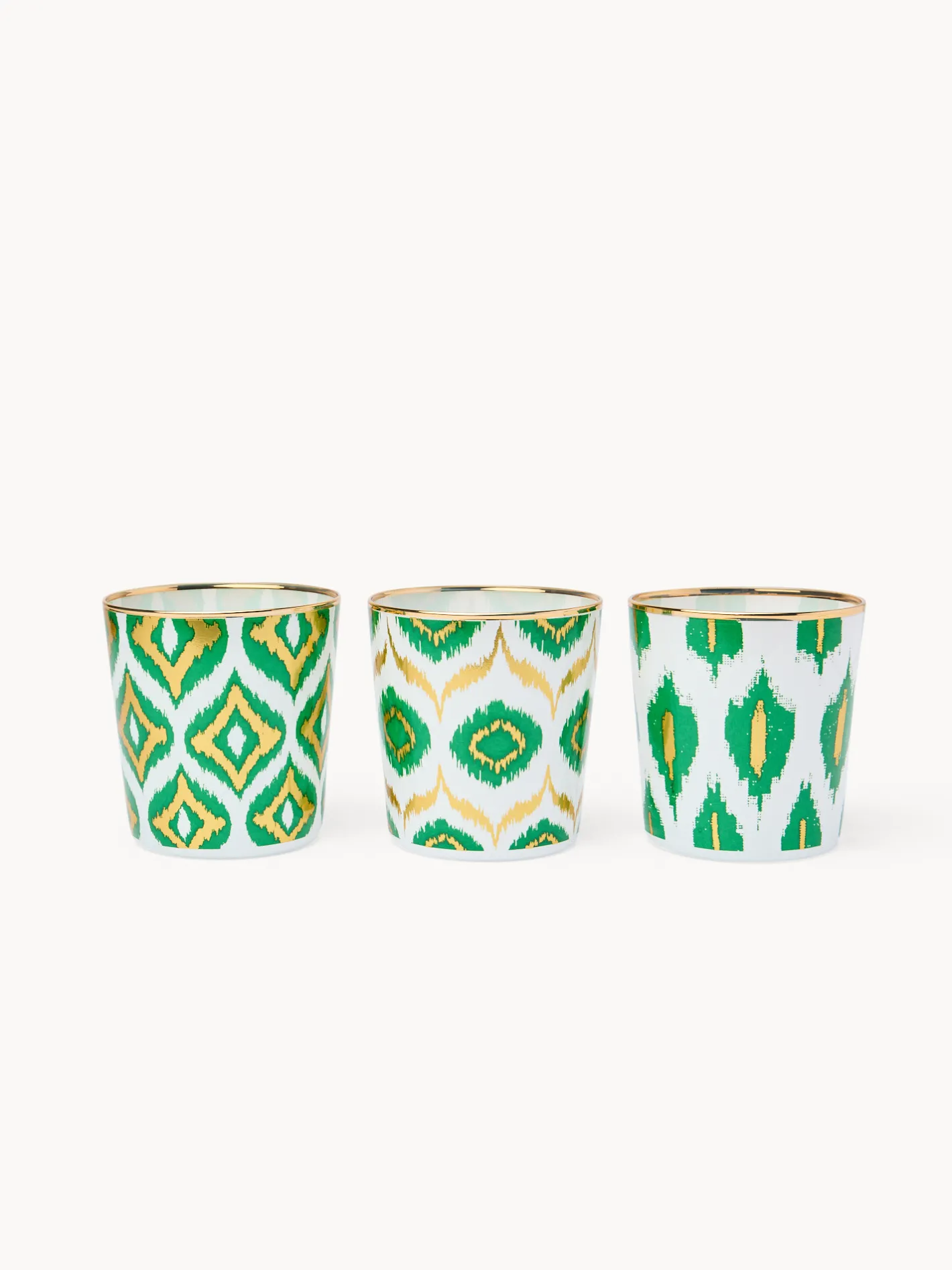 coincasa Bicchieri E Calici|Bicchieri E Calici Natalizi|Bicchieri in vetro con decoro ikat Verde