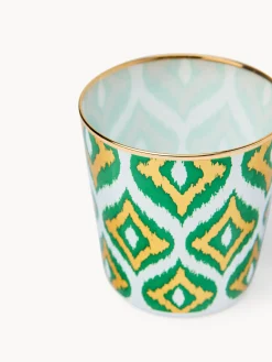 coincasa Bicchieri E Calici|Bicchieri E Calici Natalizi|Bicchieri in vetro con decoro ikat Verde