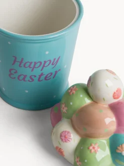 coincasa Contenitori E Cestini|Biscottiera in ceramica applicazione uova Multicolor