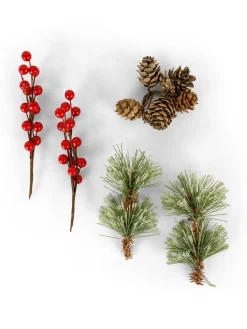 coincasa Altre Decorazioni Natalizie|Box rametti di pino e bacche decorativi Verde