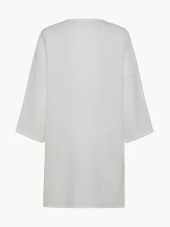 Homewear|Caftano in mussola di cotone tinta unita Bianco