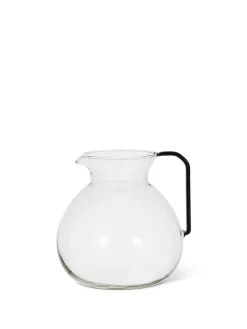 coincasa Caraffe E Decanter|Caraffa tonda vetro borosilicato manico ottanio Trasparente