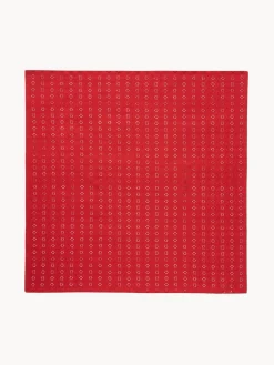 coincasa Tovaglie E Tovaglioli|Tovaglie E Runner Natalizi|Centrotavola in puro cotone con ricamo sangallo Rosso