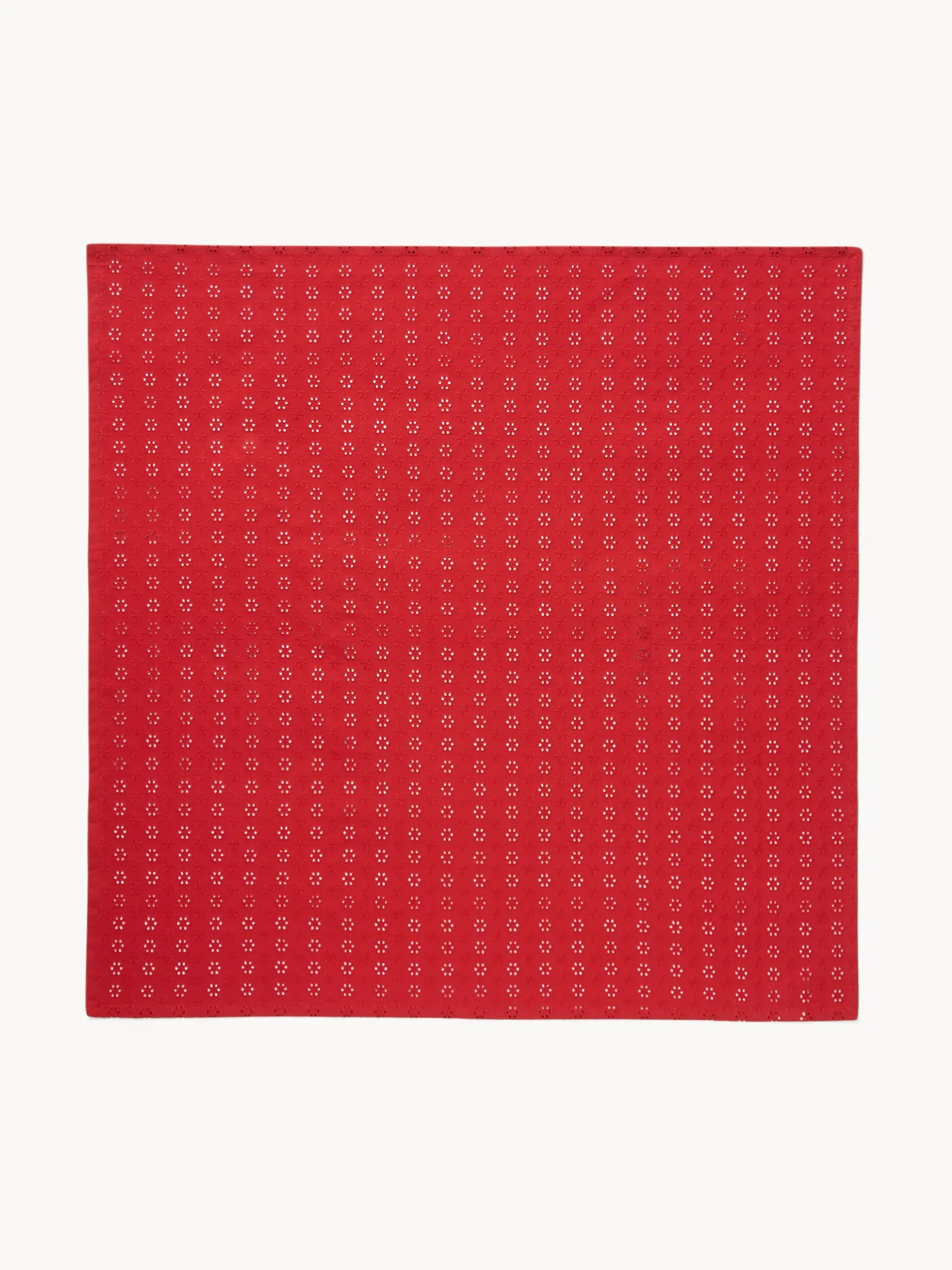 coincasa Tovaglie E Tovaglioli|Tovaglie E Runner Natalizi|Centrotavola in puro cotone con ricamo sangallo Rosso