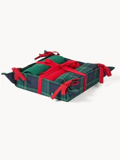 coincasa Grembiuli E Strofinacci|Cestino con set di 3 strofinacci Blu