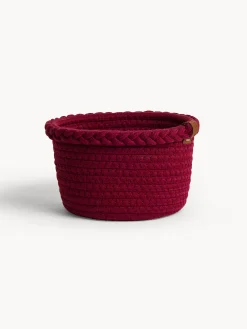 coincasa Contenitori E Cestini|Cestino portatutto con bordo intrecciato Rosso bordeaux