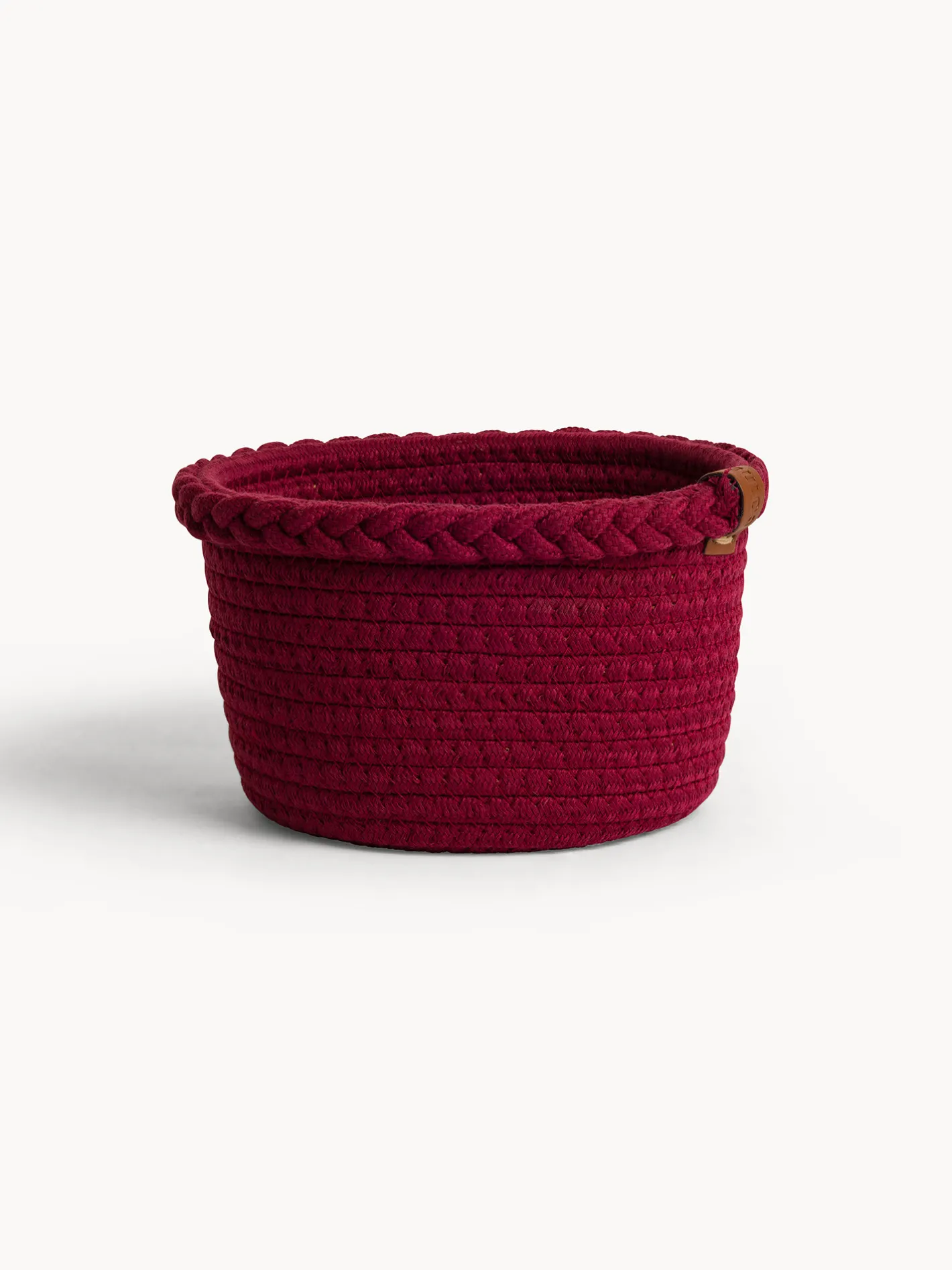 coincasa Contenitori E Cestini|Cestino portatutto con bordo intrecciato Rosso bordeaux