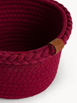 coincasa Contenitori E Cestini|Cestino portatutto con bordo intrecciato Rosso bordeaux