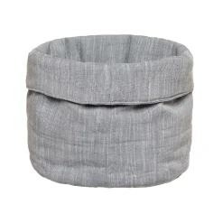 coincasa Contenitori E Cestini|Cestino rotondo trapuntato mèlange Grigio