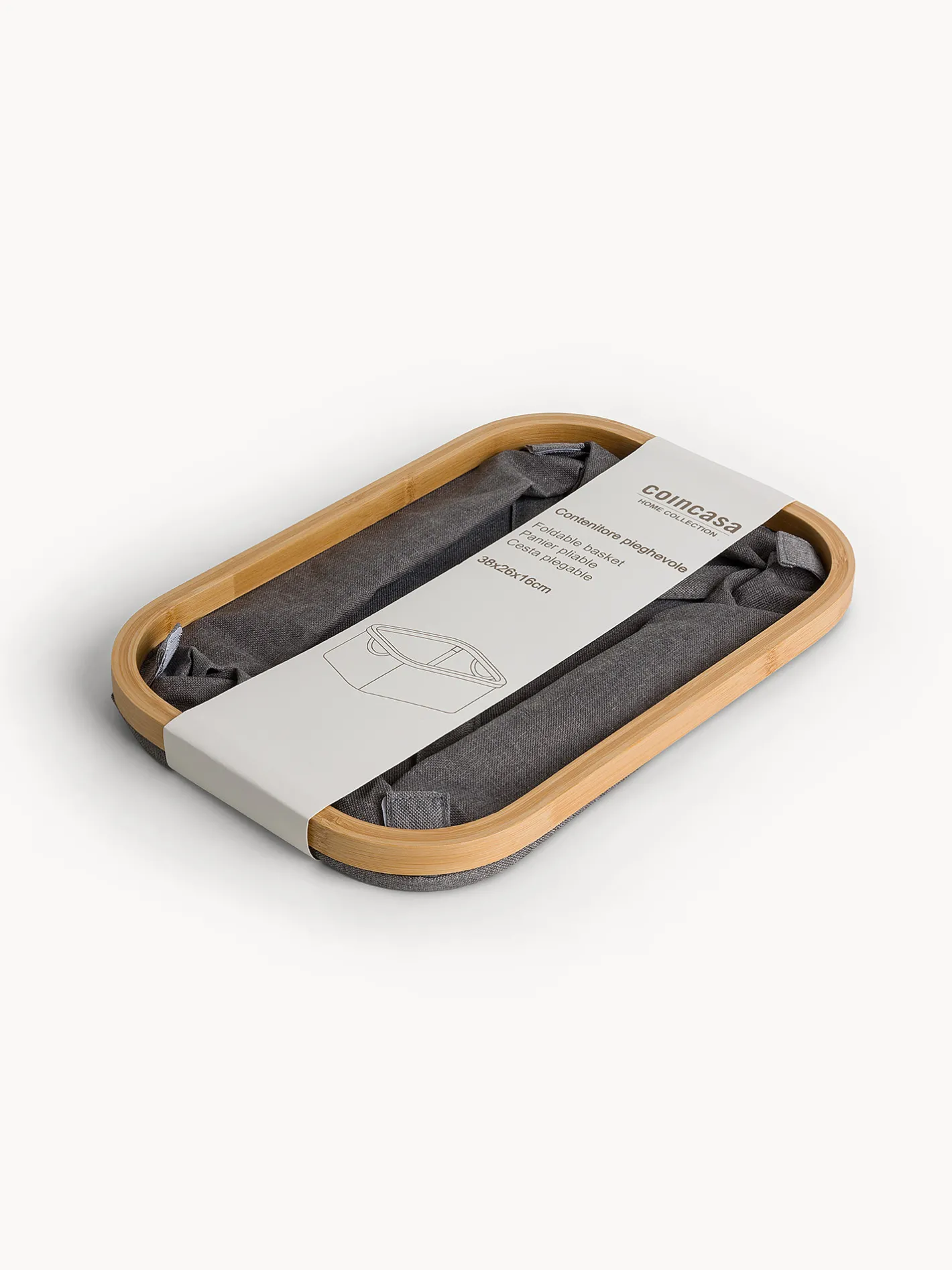 coincasa Accessori Bagno|Biancheria Bagno|Cesto ergonomico in bamboo Grigio