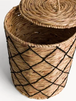 coincasa Cesti E Organizer|Cesto in giacinto d'acqua intrecciato a mano Marrone chiaro