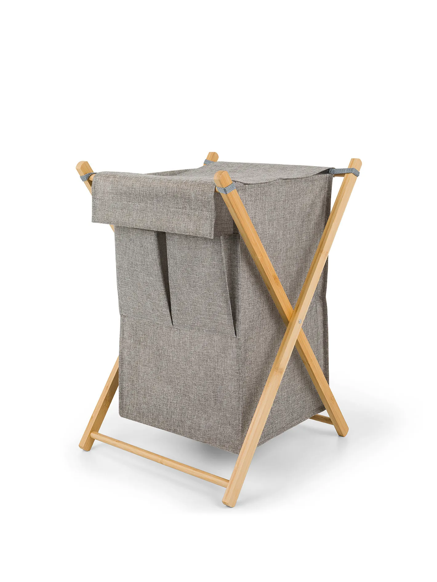 coincasa Accessori Bagno|Biancheria Bagno|Cesto portabiancheria tessuto e bamboo Grigio