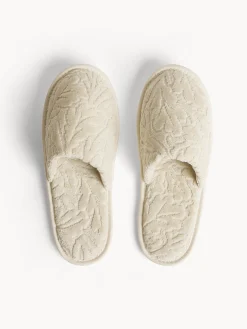 coincasa Accappatoi E Ciabatte|Ciabatte in cotone velour motivo in rilievo Bianco avorio