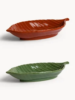 coincasa Coppe E Coppette|Coppa in stoneware a forma di foglia Multicolor
