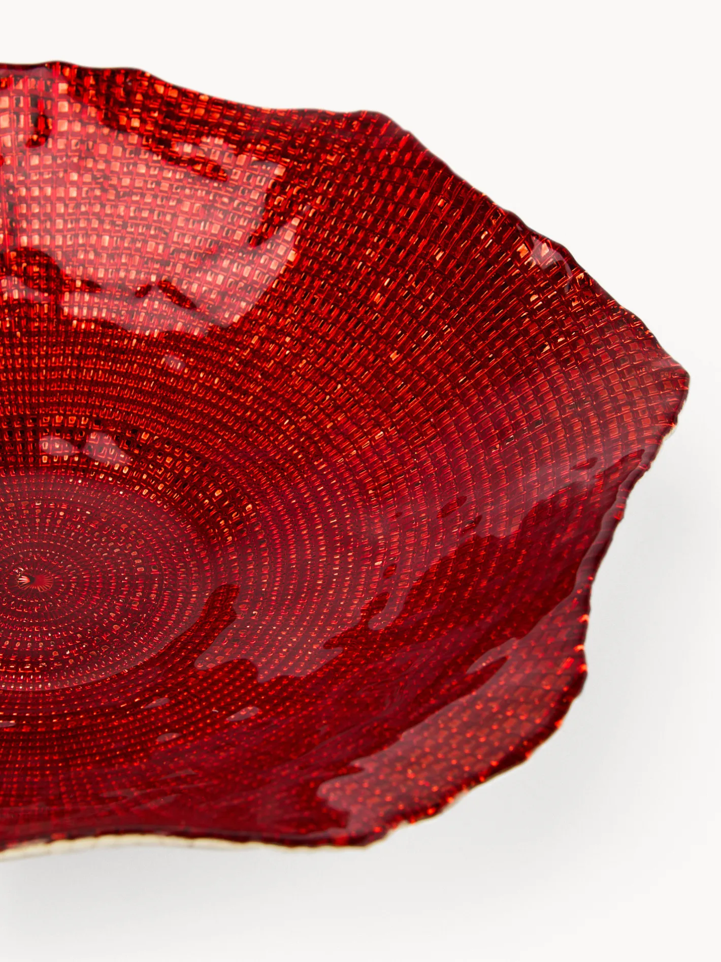 coincasa Coppe E Coppette|Coppe E Contenitori Natalizi|Coppa in vetro ondulata Rosso