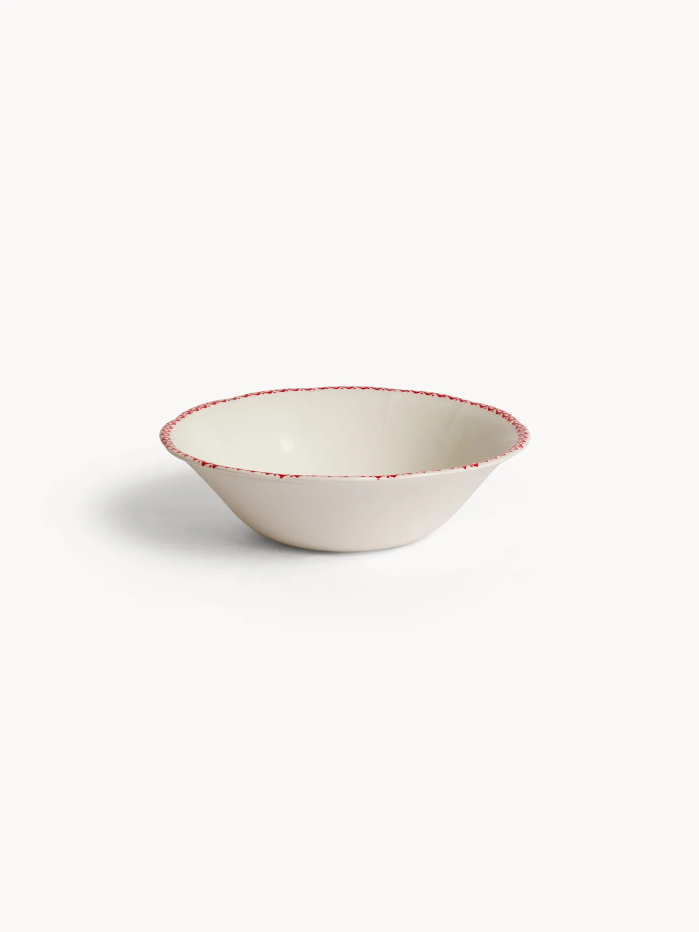 Coppe E Coppette|Coppetta in ceramica dettaglio fiore rosso Bianco