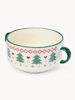 coincasa Coppe E Coppette|Coppe E Contenitori Natalizi|Coppette pane in new bone china decoro crochet Bianco