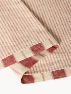 coincasa Copripiumini|Camera Da Letto|Copripiumino in caldo cotone a righe Rosso