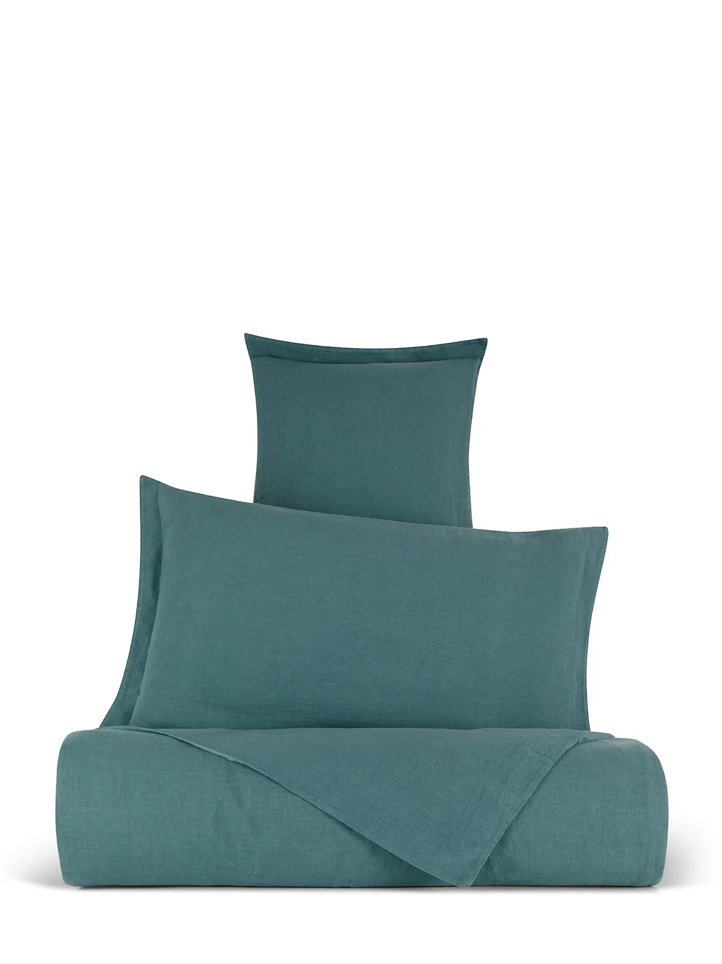 coincasa Biancheria Da Letto|Copripiumini|Copripiumino in lino e cotone tinta unita Zefiro Verde