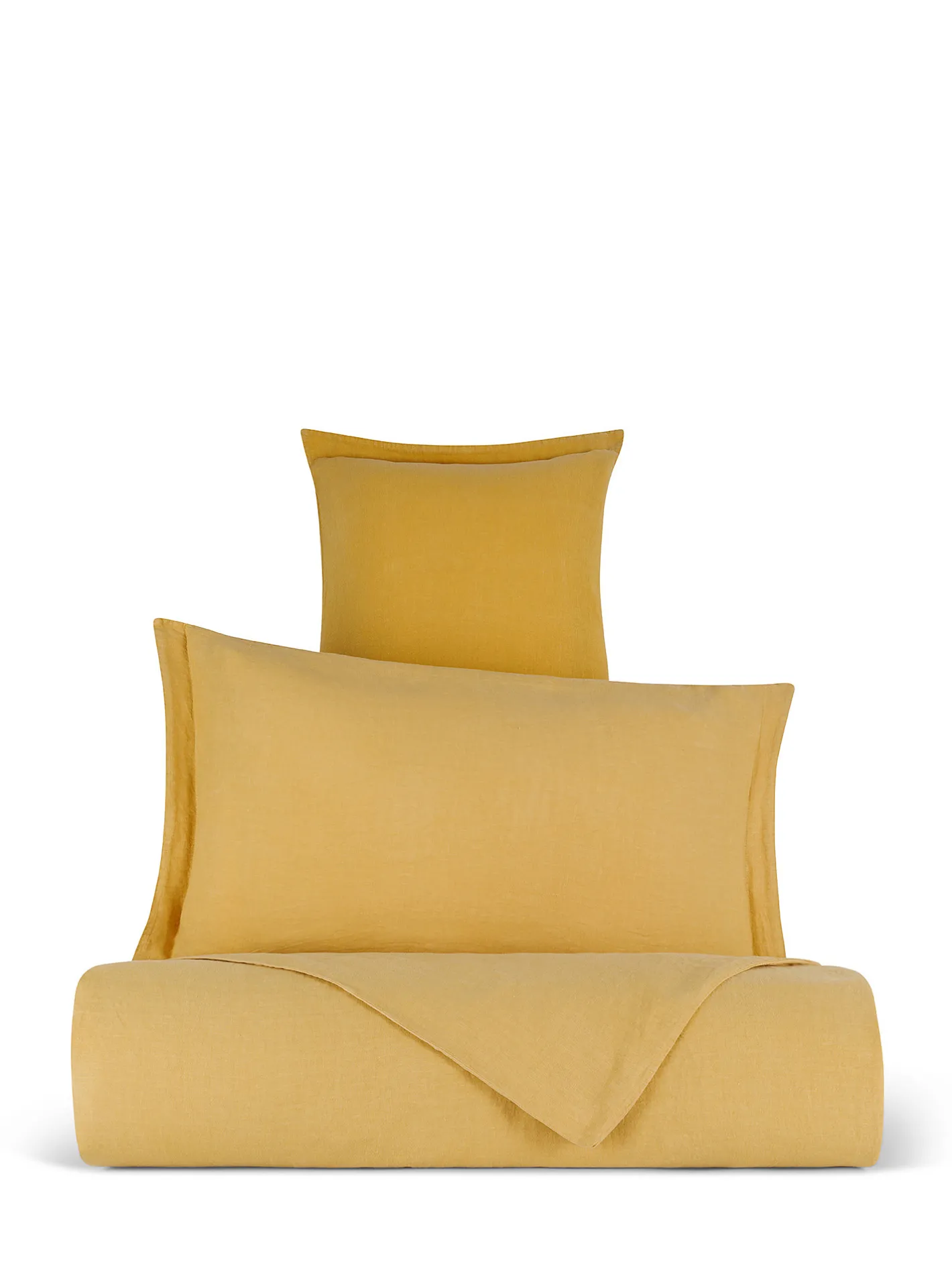 coincasa Biancheria Da Letto|Copripiumini|Copripiumino in lino e cotone tinta unita Zefiro Giallo scuro